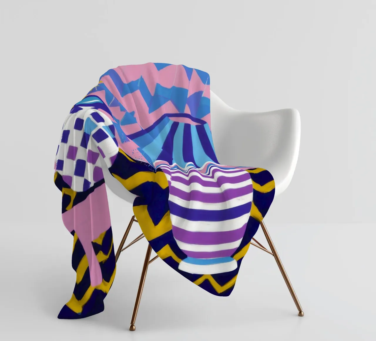 Lampada con vaso a zig-zag coperta in pile da Pale Aura