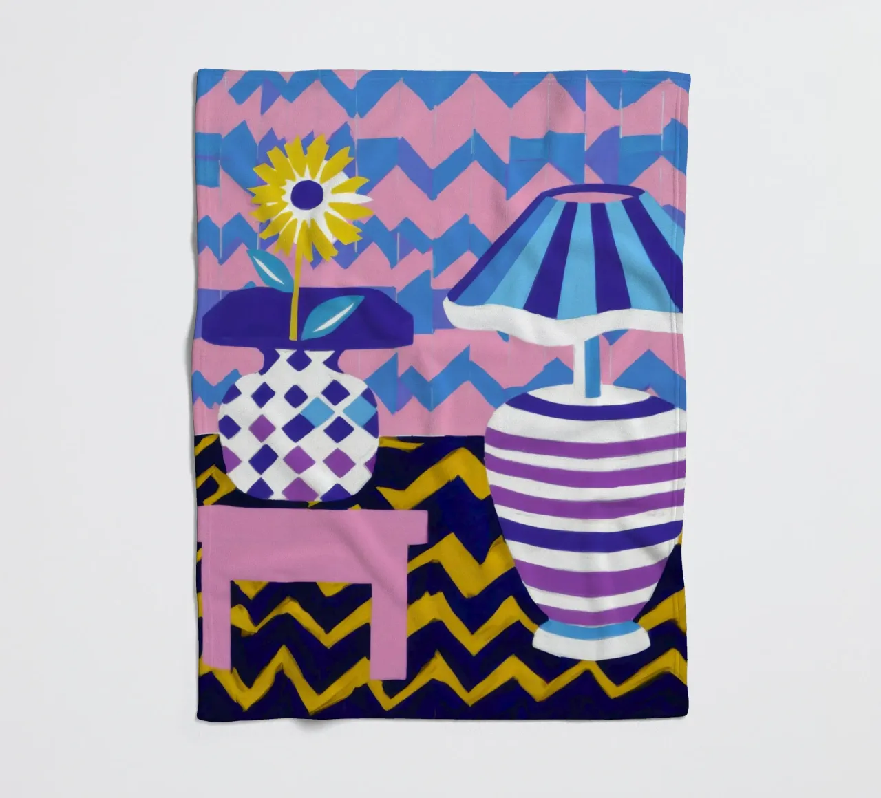 Lampada con vaso a zig-zag coperta in pile da Pale Aura