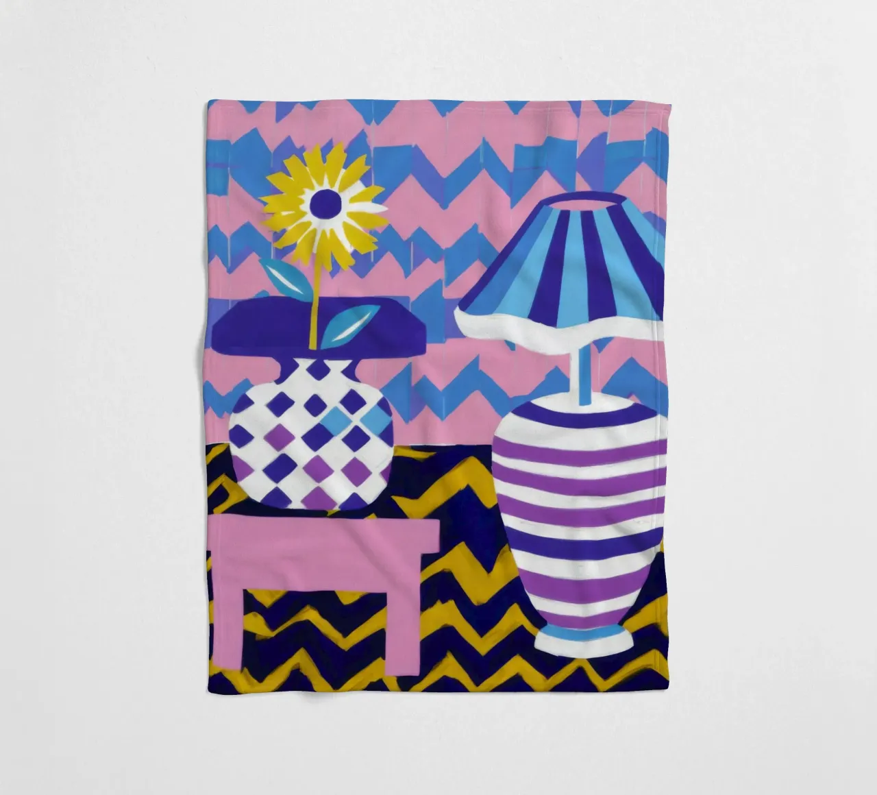 Lampada con vaso a zig-zag coperta in pile da Pale Aura