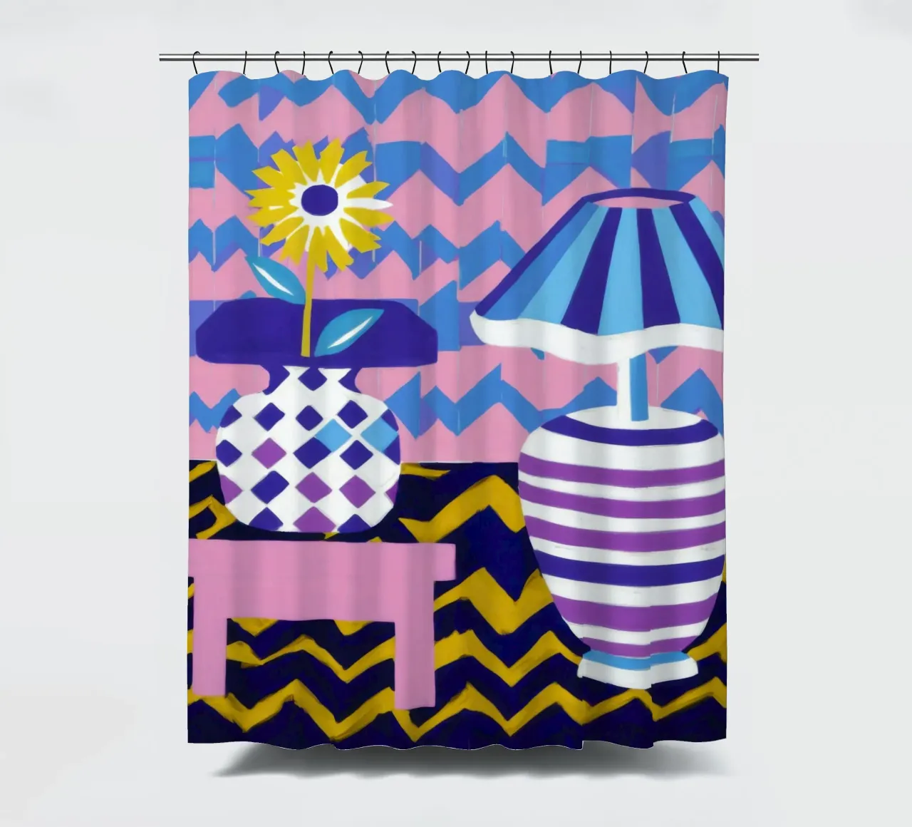 Lampada con vaso a zig-zag tenda da doccia da Pale Aura