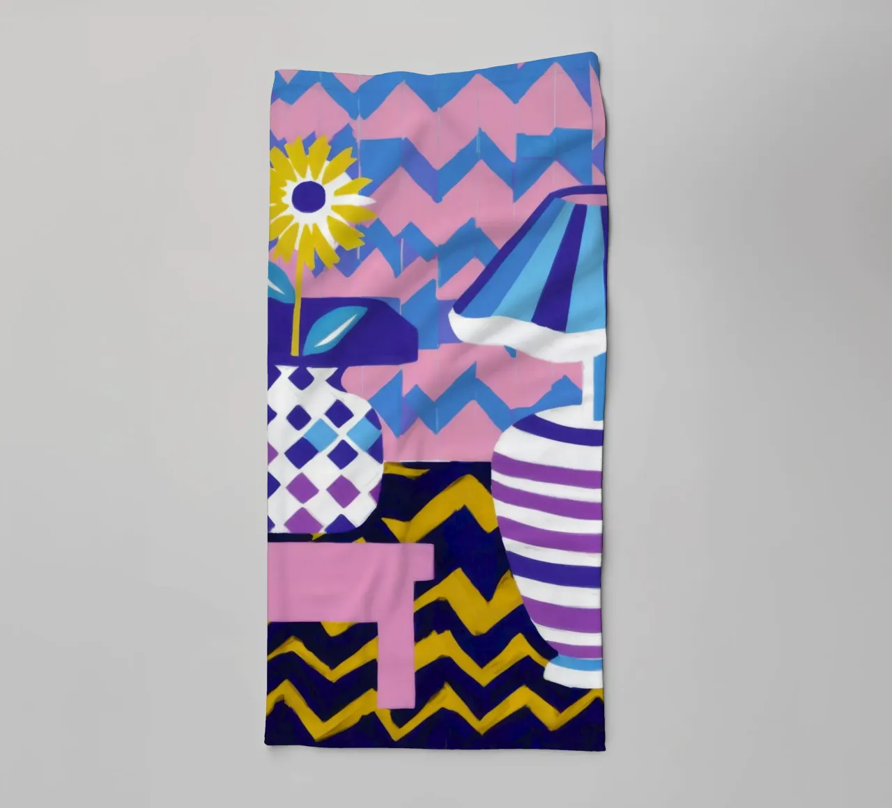 Lampada con vaso a zig-zag asciugamano da bagno da Pale Aura