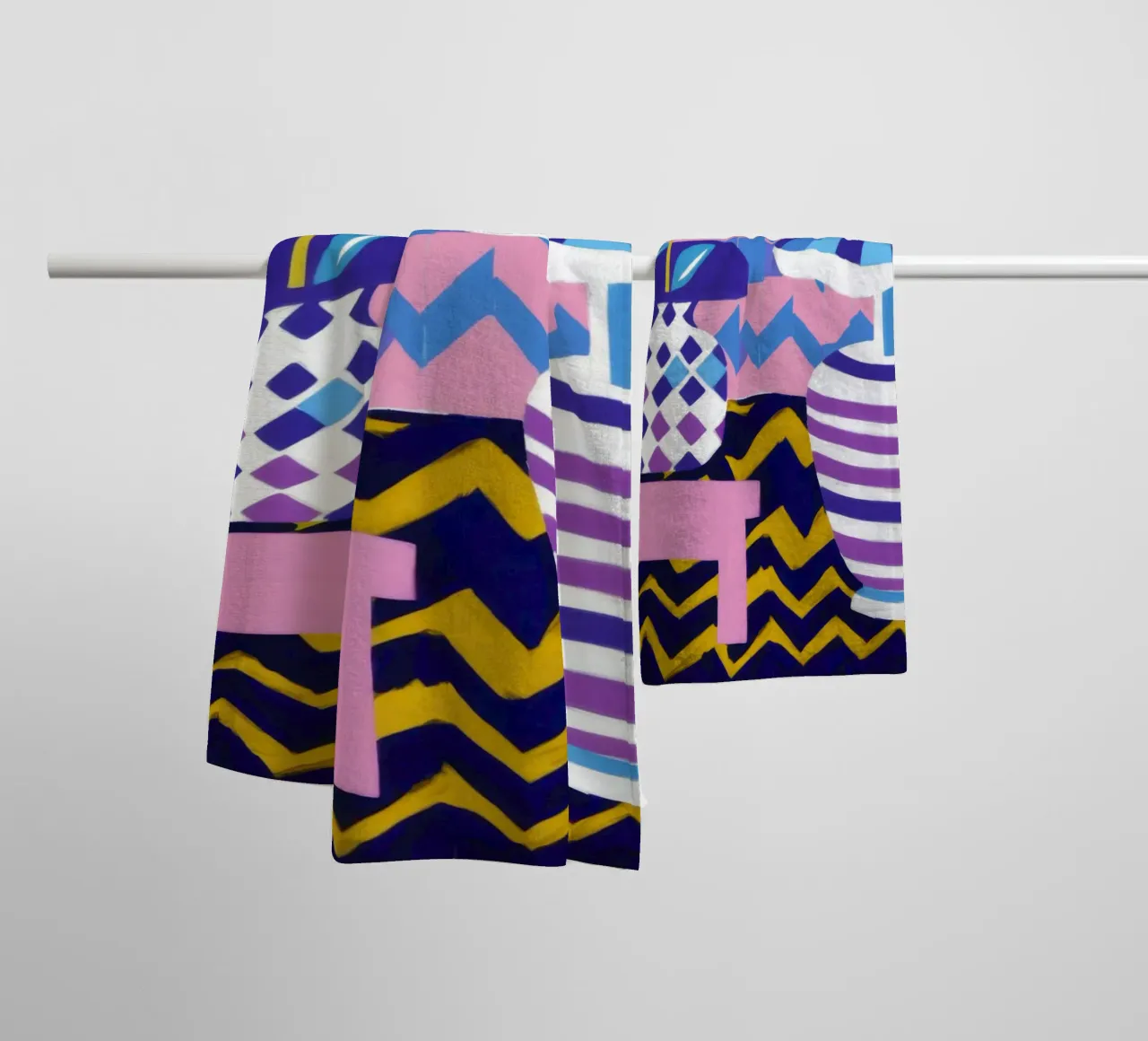 Lampada con vaso a zig-zag asciugamano da bagno da Pale Aura