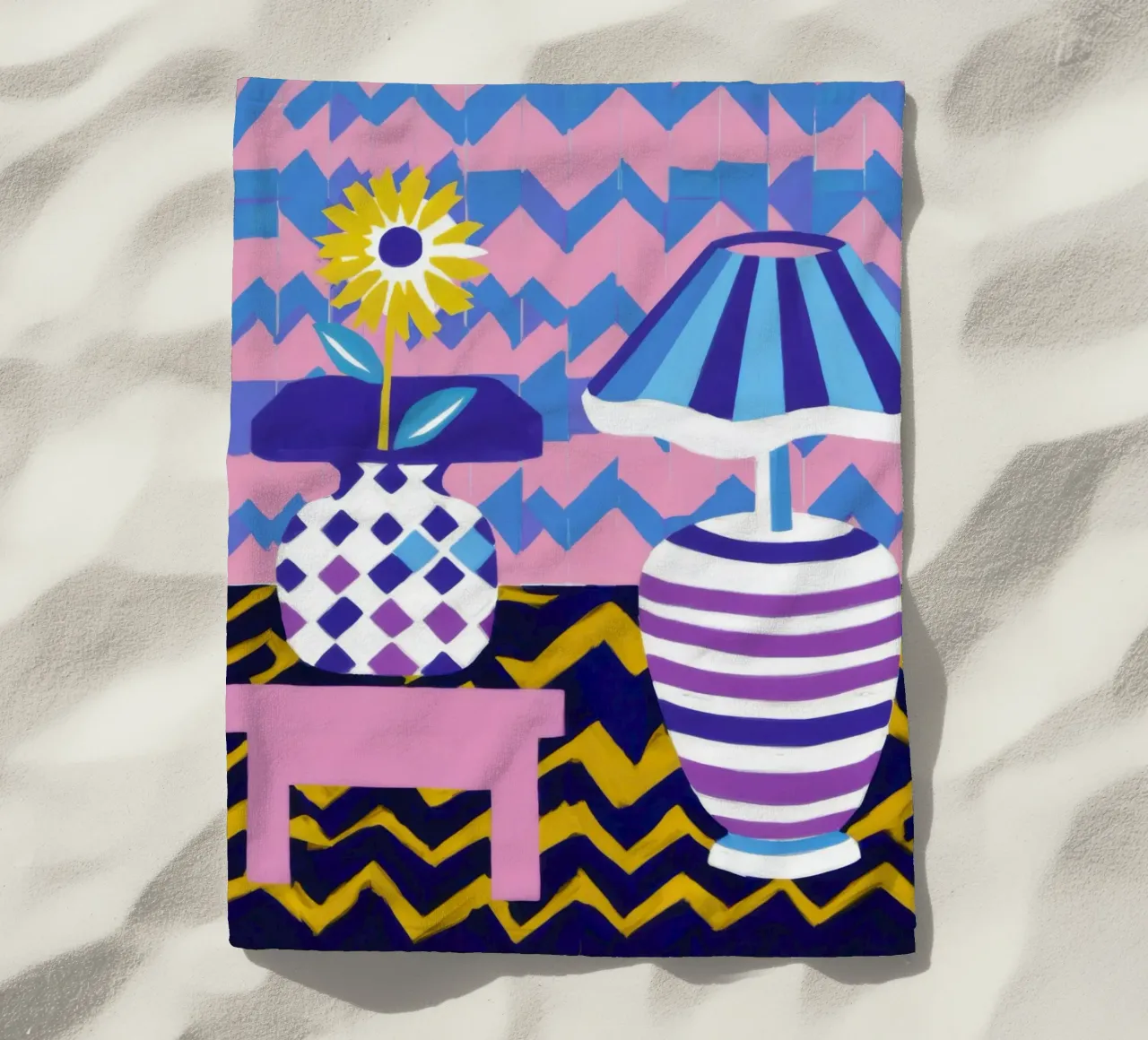 Lampada con vaso a zig-zag telo mare da Pale Aura