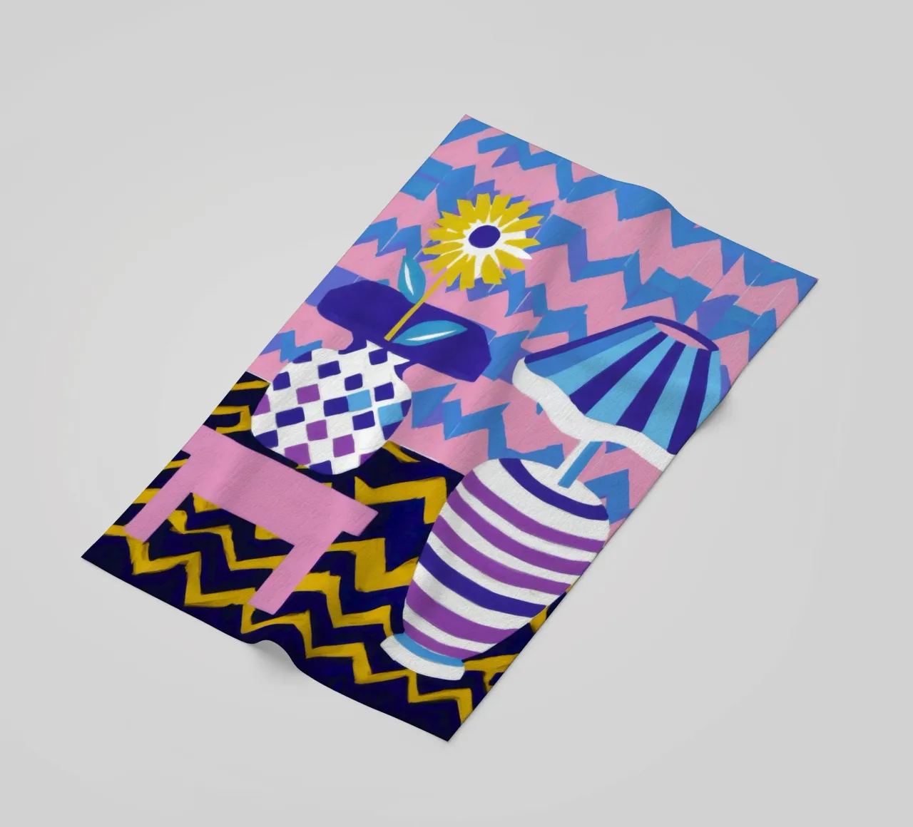 Lampada con vaso a zig-zag telo mare da Pale Aura