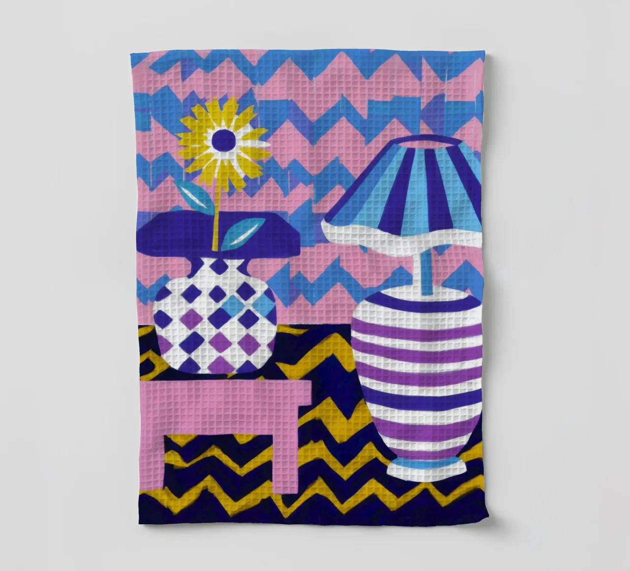 Lampada con vaso a zig-zag canovaccio da cucina da Pale Aura