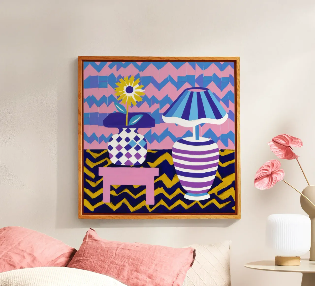 Lampada con vaso a zig-zag plexiglass da Pale Aura