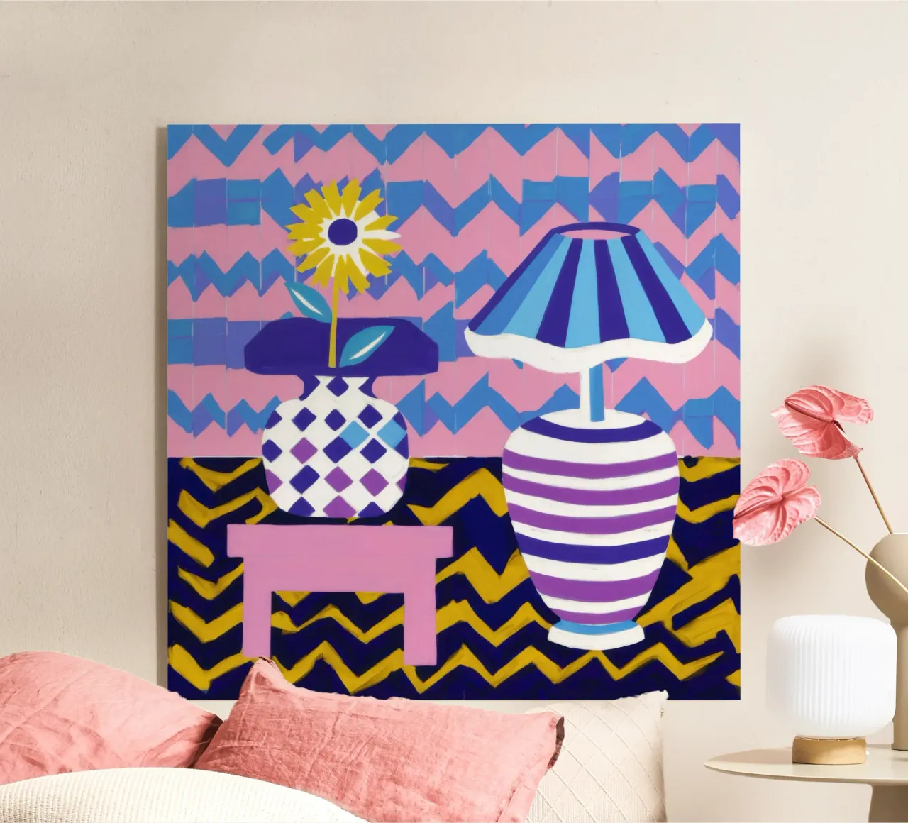 Lampada con vaso a zig-zag plexiglass da Pale Aura