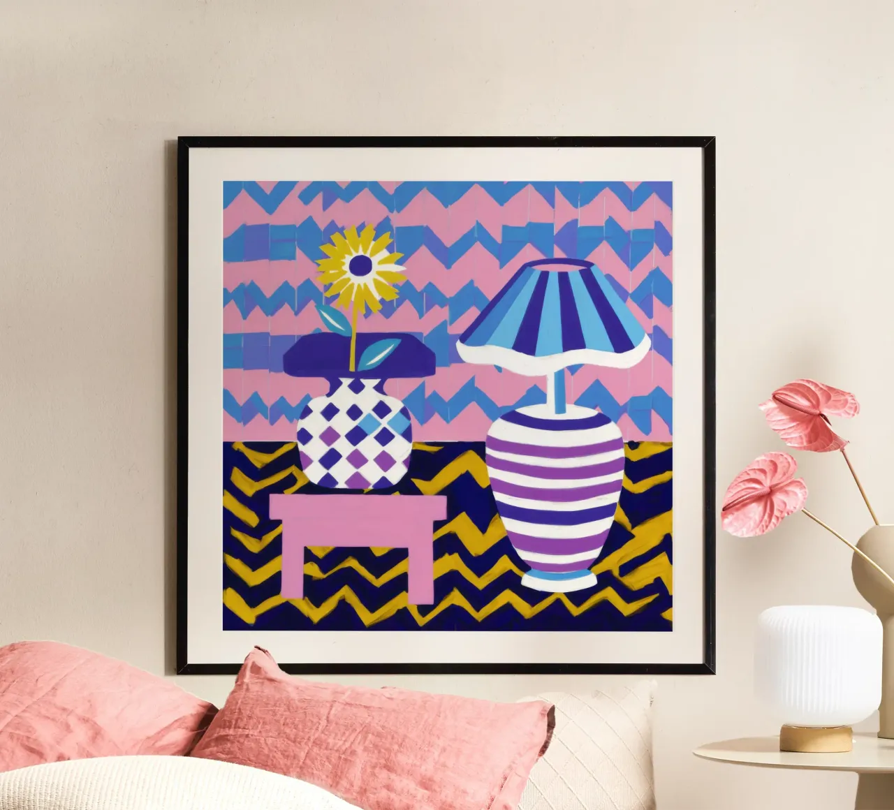 Lampada con vaso a zig-zag poster da Pale Aura