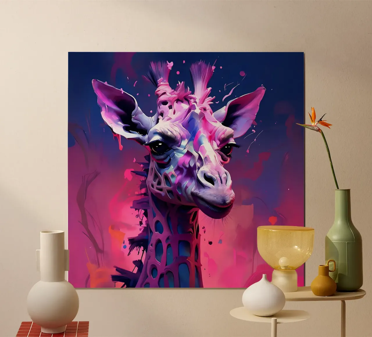 Giraffa_Stile_H_1 carta hahnemühle da Tierisch bunt by LK