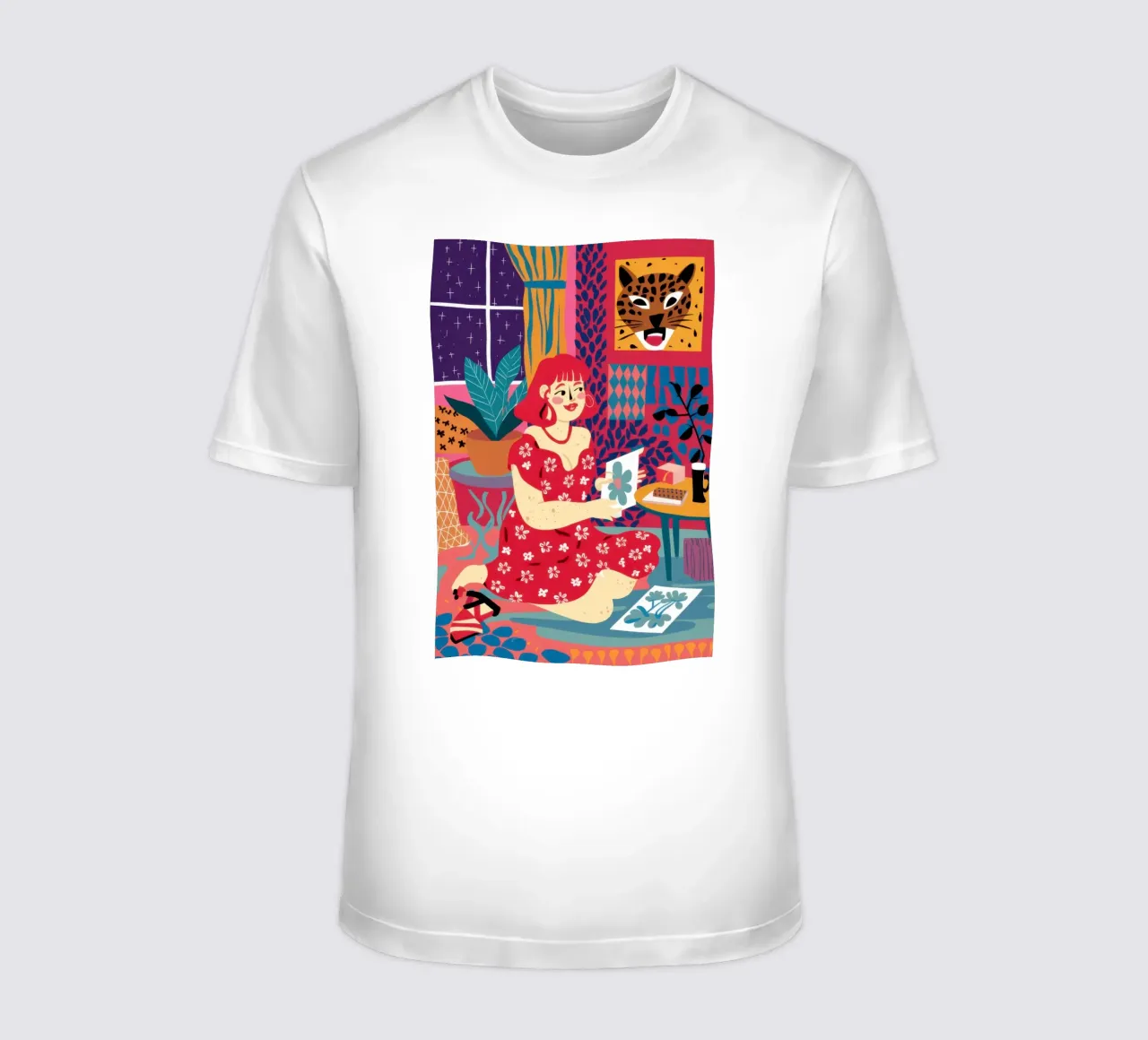 Leopard Reading Tarots t-shirt by Pale Aura