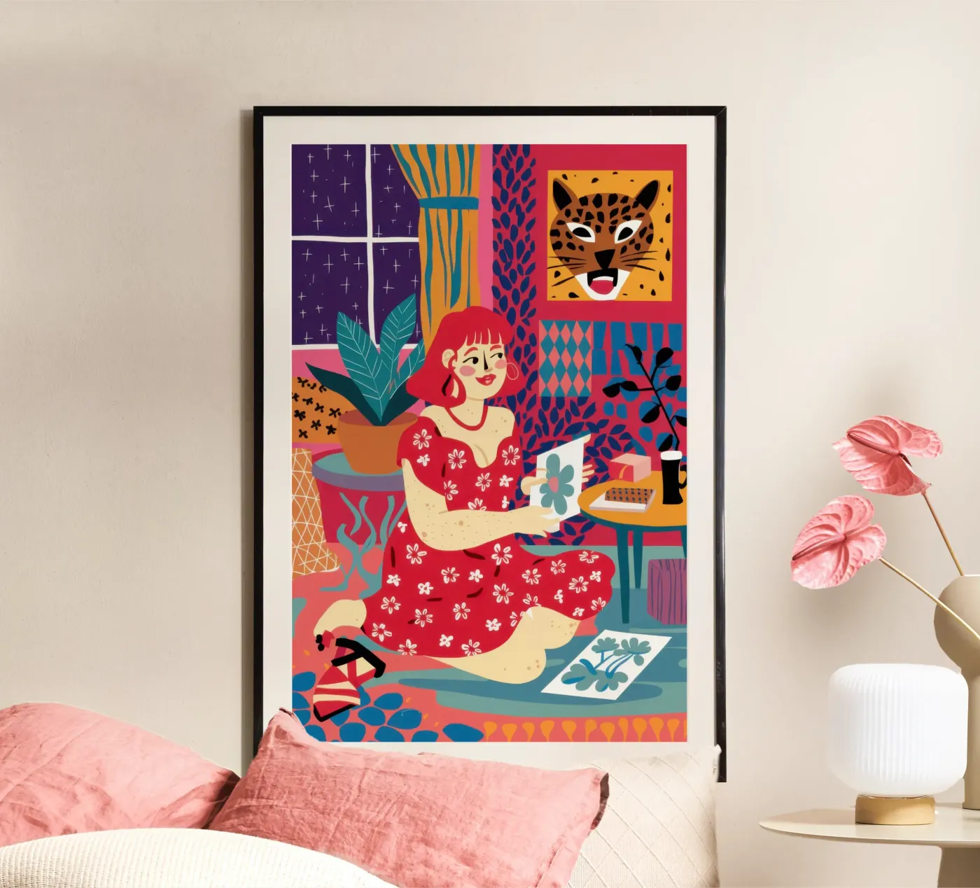 Leopard Reading Tarots poster by Pale Aura