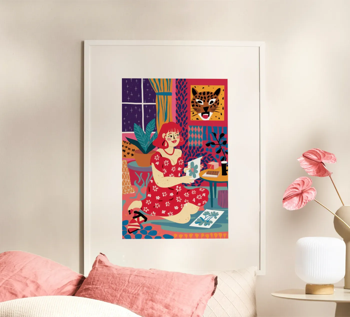 Leopard Reading Tarots poster by Pale Aura