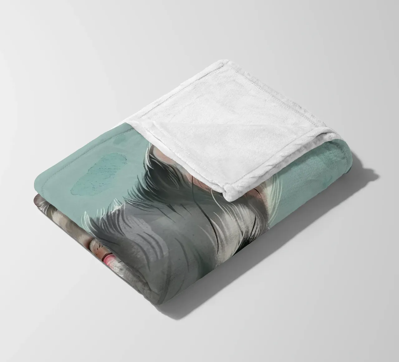 criceto grigio con orecchie rosa, seduto con le zampe unite coperta in pile da DesignDoodle