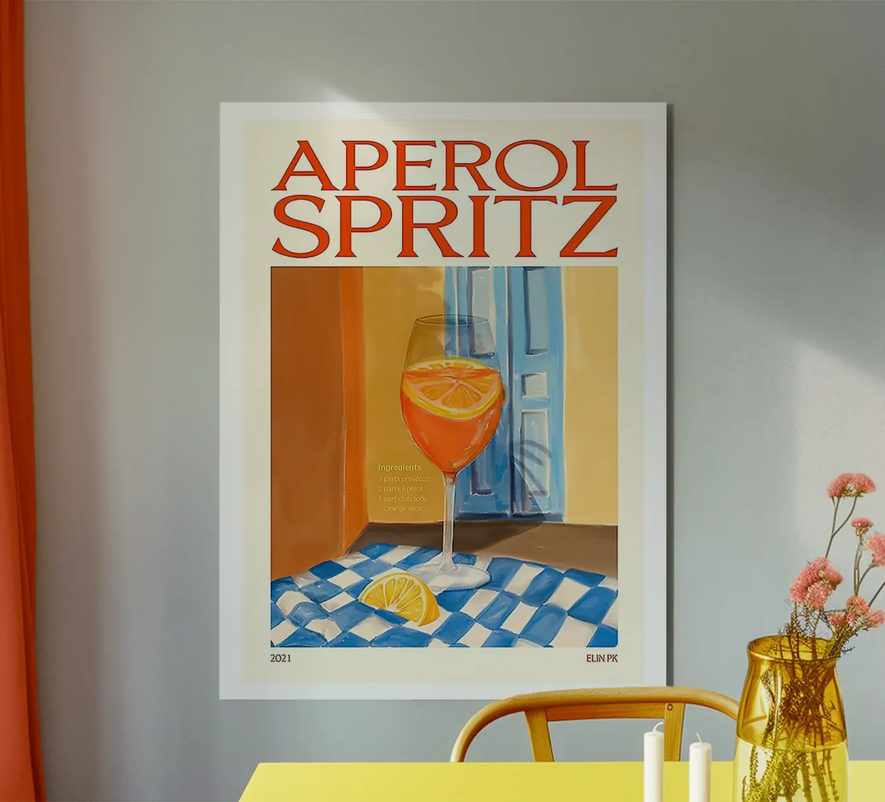 Aperol Drink Spritz alu-dibond by Cocktail Drink