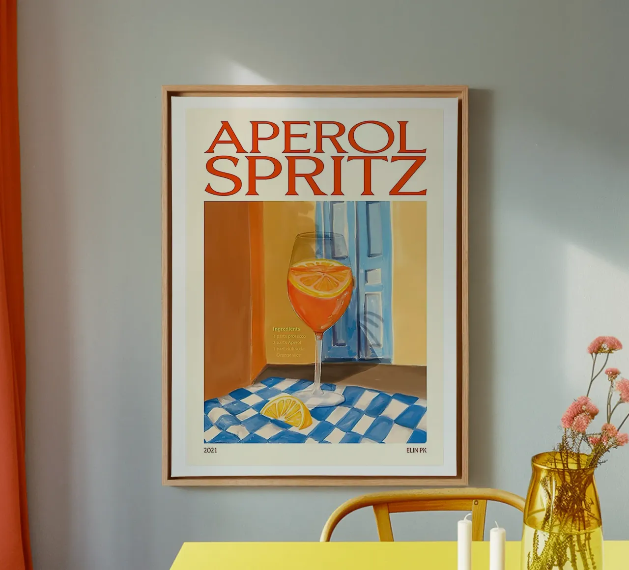 Aperol Drink Spritz tela con Cornice a cassetta da Cocktail Drink