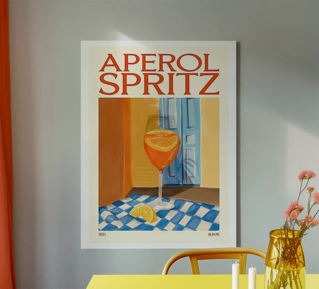 Aperol Drink Spritz tela con Cornice a cassetta da Cocktail Drink
