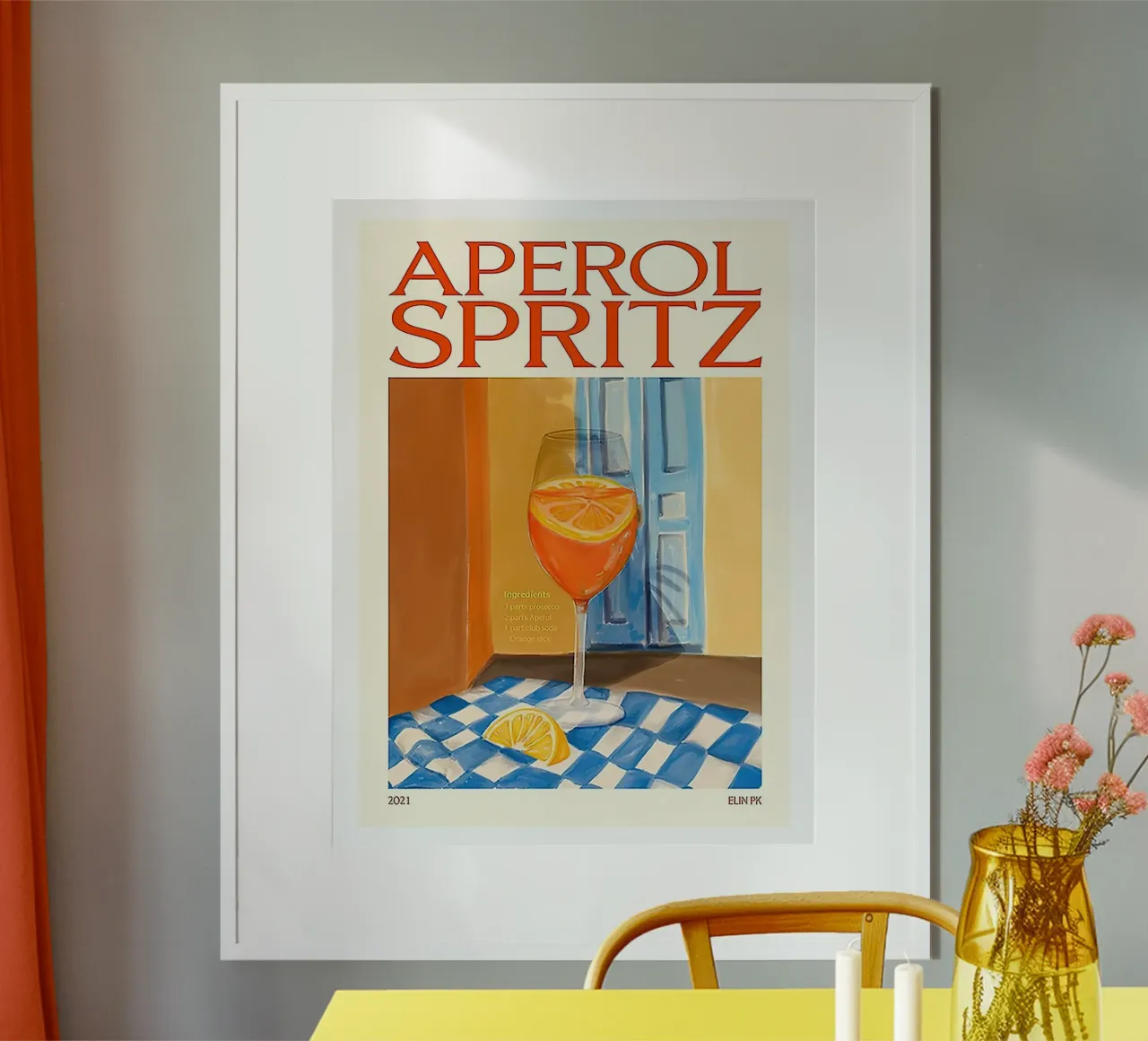Aperol Drink Spritz poster with plastic frame by Cocktail Drink