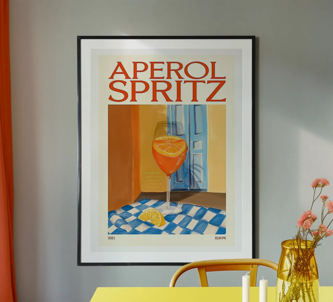 Aperol Drink Spritz poster with plastic frame by Cocktail Drink