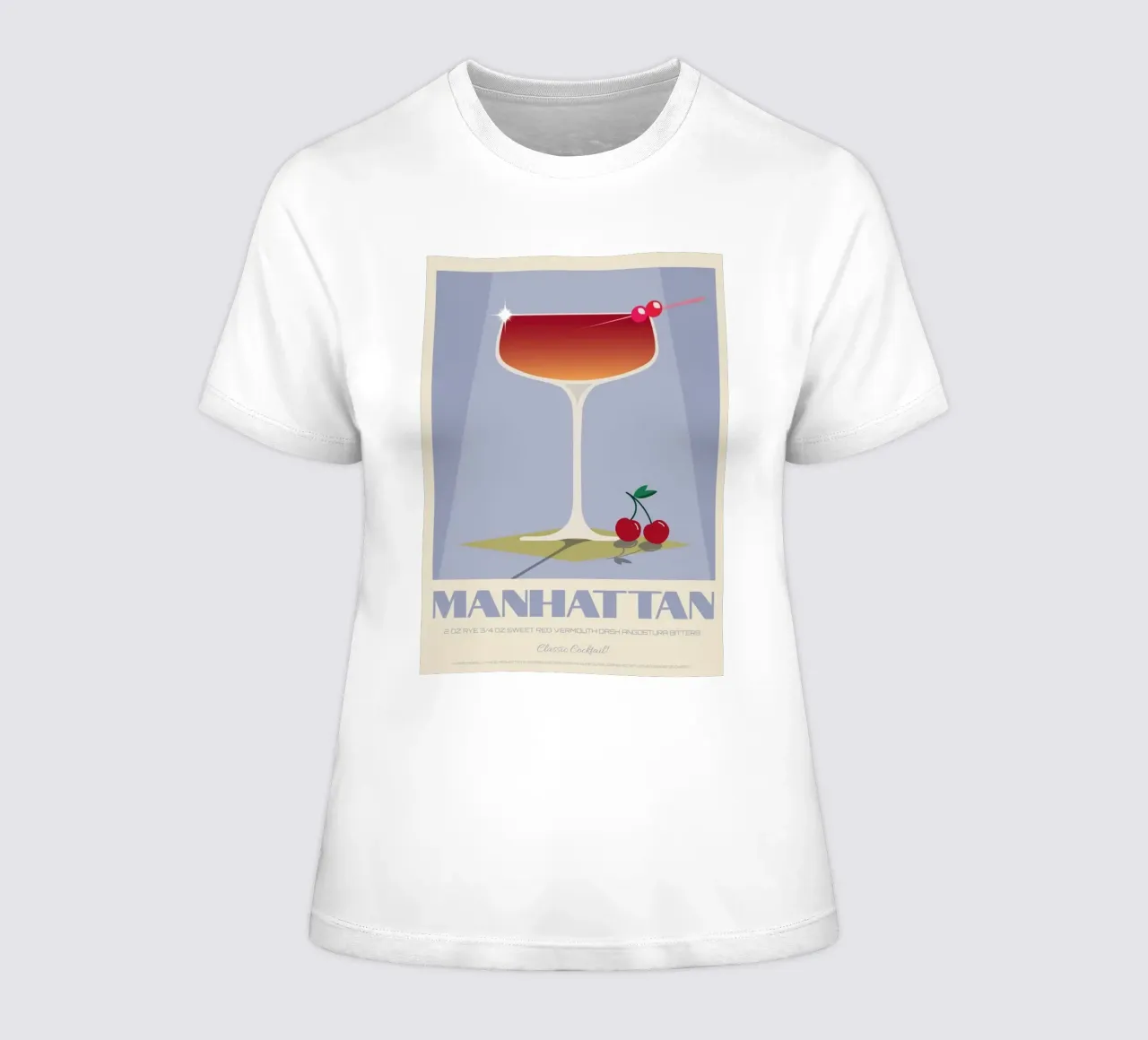 Manhattan Syrup women's fitted t-shirt by Cocktail Drink