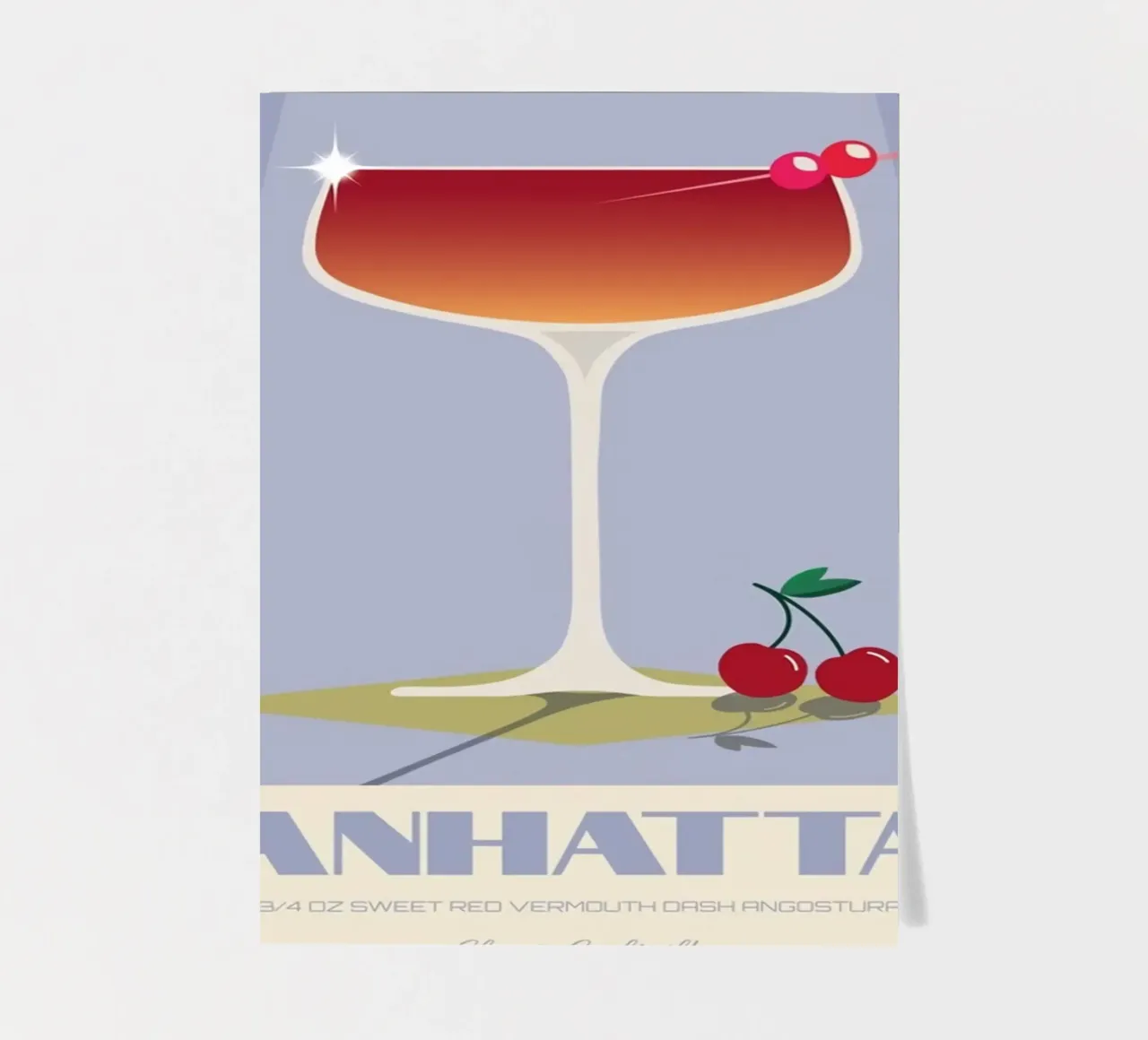 Manhattan Sirup Stickerbogen von Cocktail Drink
