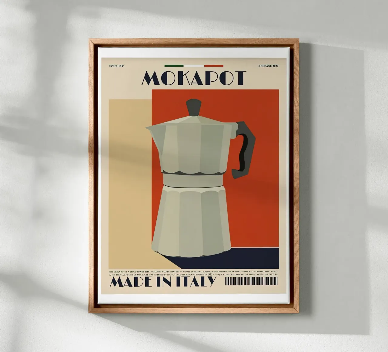Mokapot Ice Hot canvas met Baklijst van Cocktail Drink