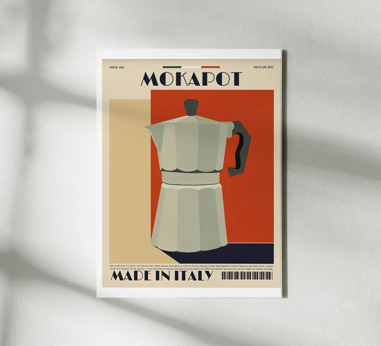 Mokapot Ice Hot canvas met Baklijst van Cocktail Drink