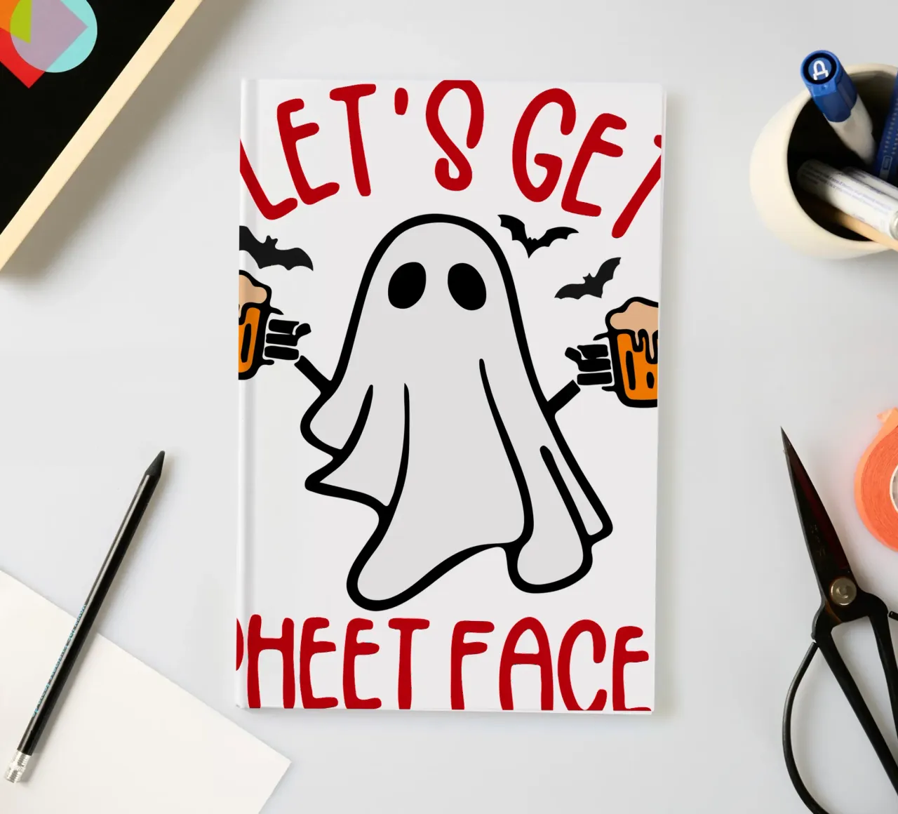 lets get sheetfaced halloween notebook by onetime