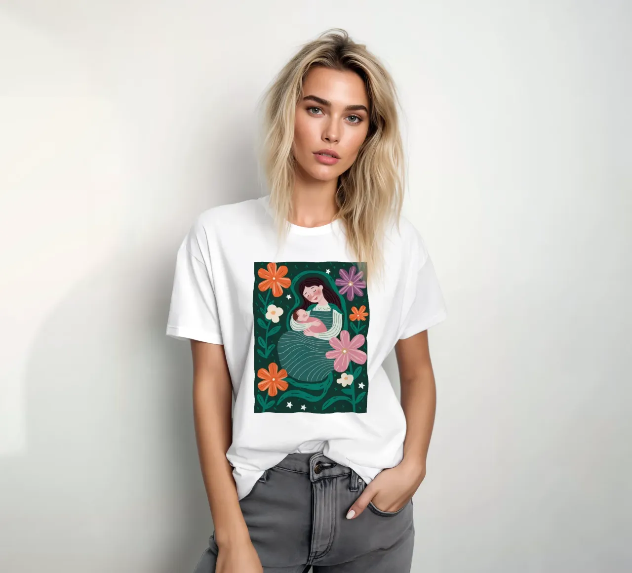 Madre e figlio floreale t-shirt da Pale Aura