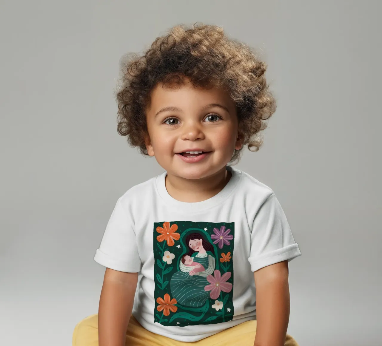 Mutter und Kind Floral Baby T-Shirt von Pale Aura