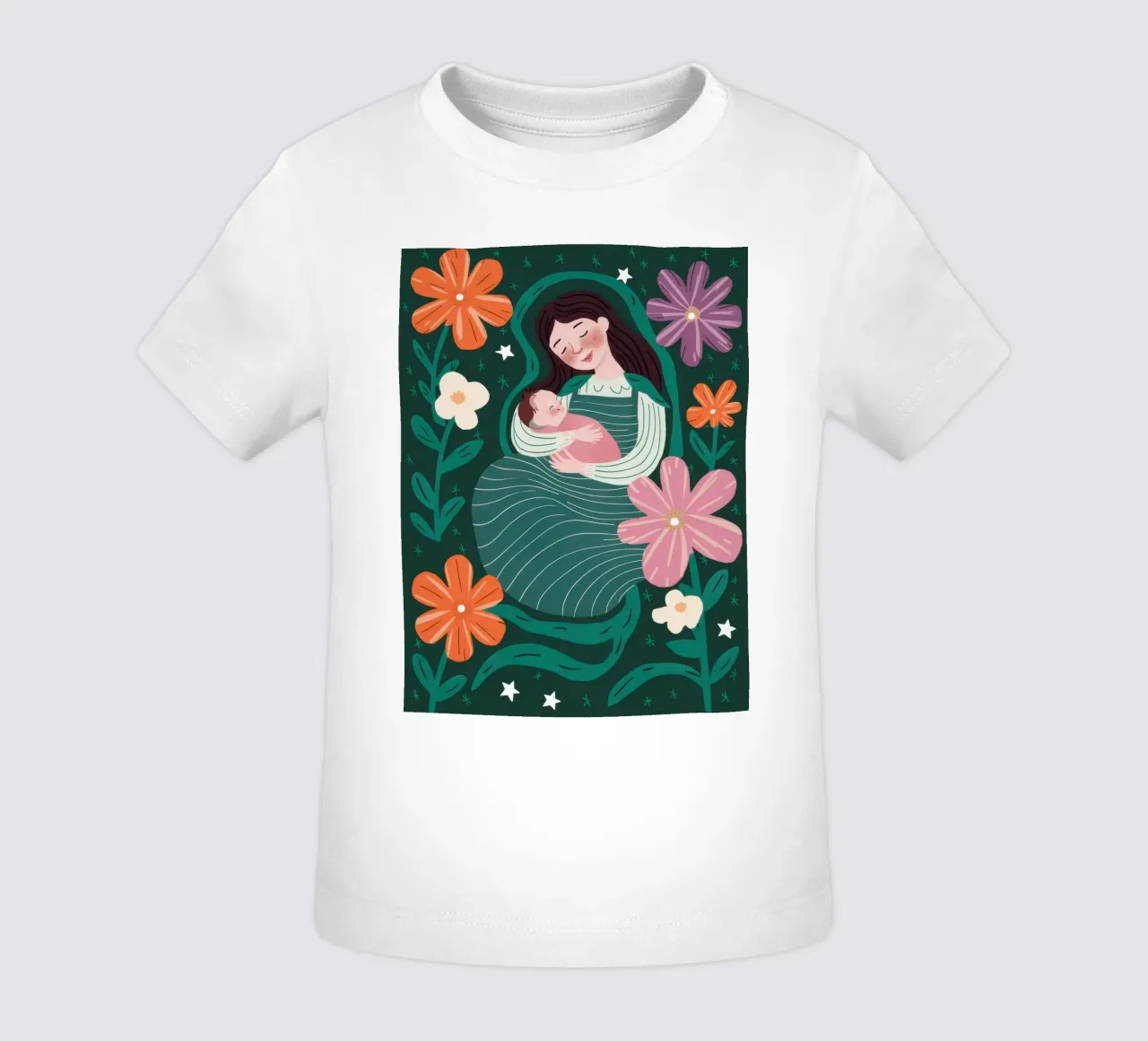 Mutter und Kind Floral Baby T-Shirt von Pale Aura