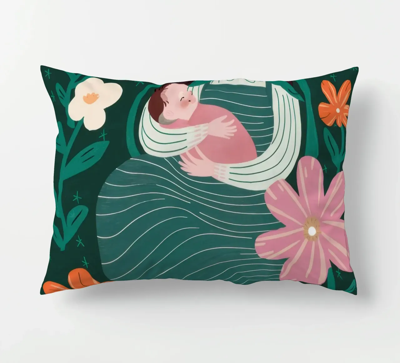 Mother and Child Floral decorative cushion by Pale Aura