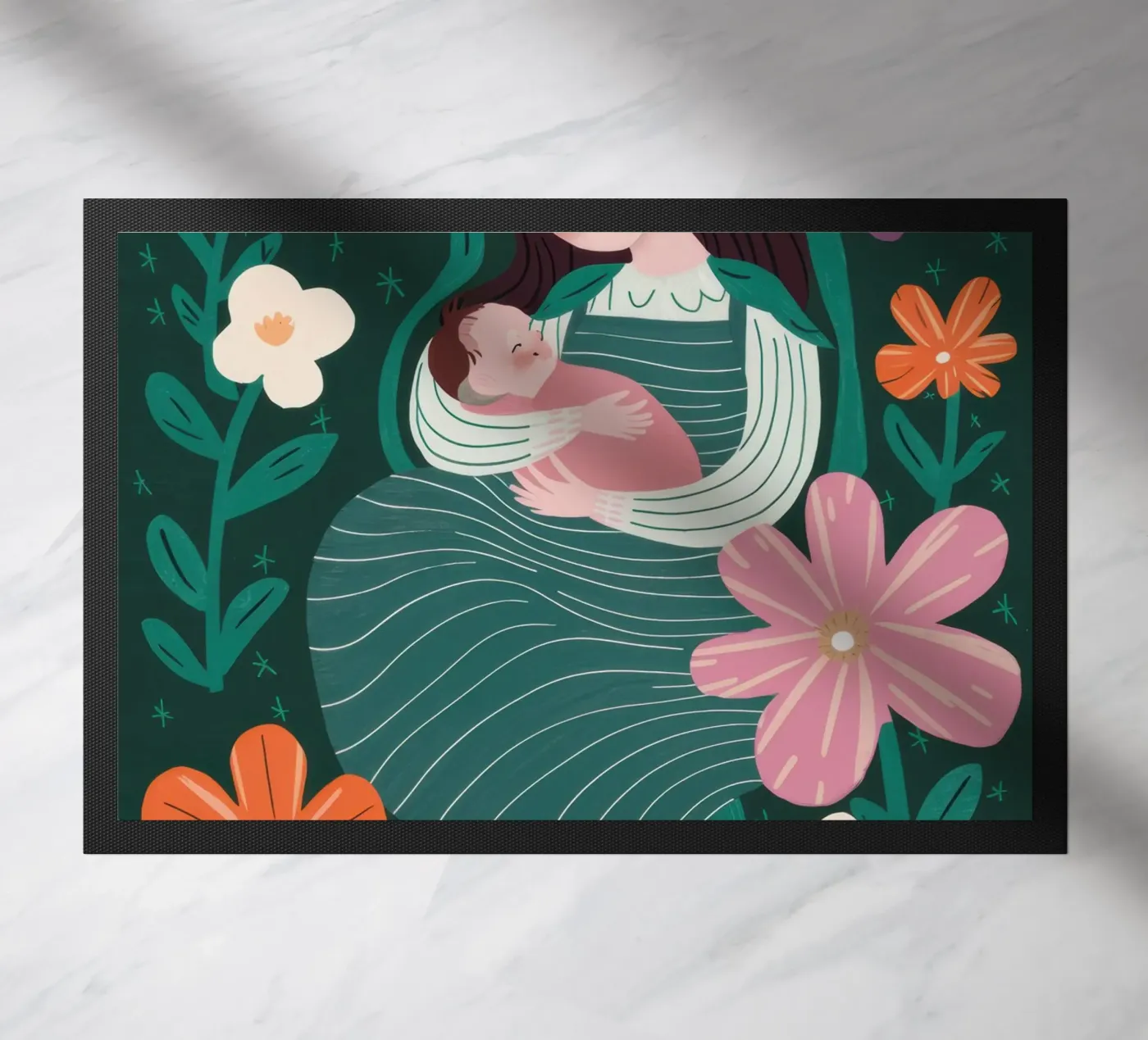 Madre e figlio floreale zerbino da Pale Aura