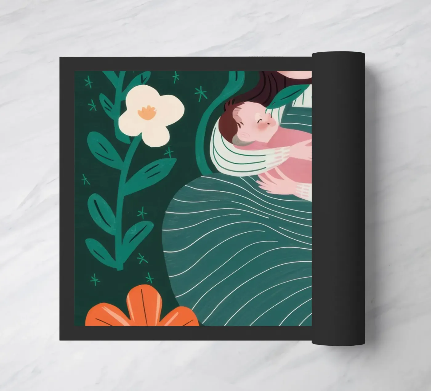 Madre e figlio floreale zerbino da Pale Aura