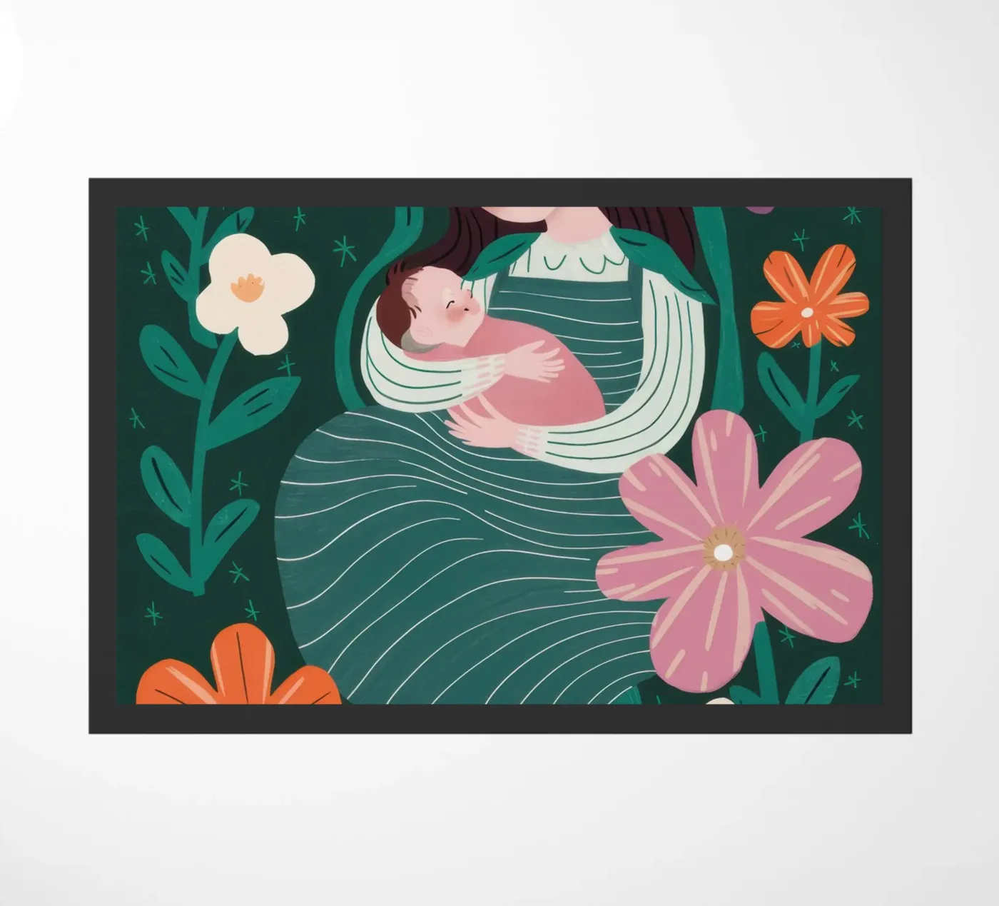 Madre e figlio floreale zerbino da Pale Aura