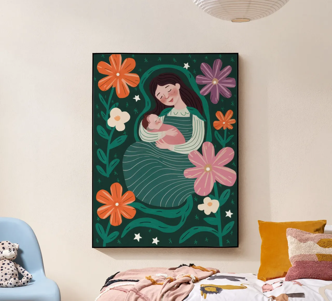 Madre e figlio floreale plexiglass da Pale Aura