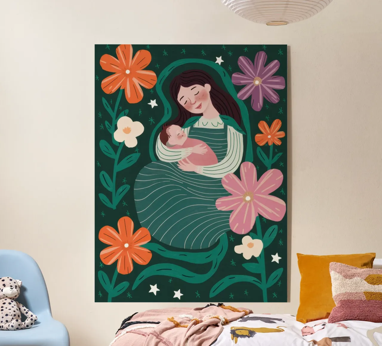 Madre e figlio floreale plexiglass da Pale Aura