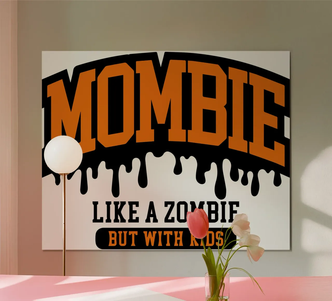 mombie como un zombie poster con marco de plástico de onetime