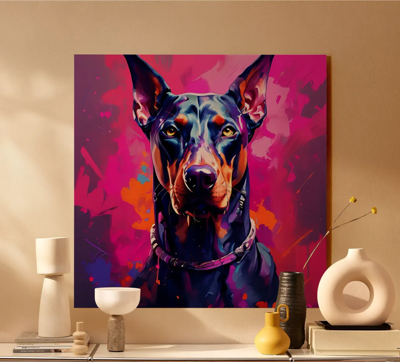 Cane, Doberman_style_H_1 alluminio dibond da Tierisch bunt by LK