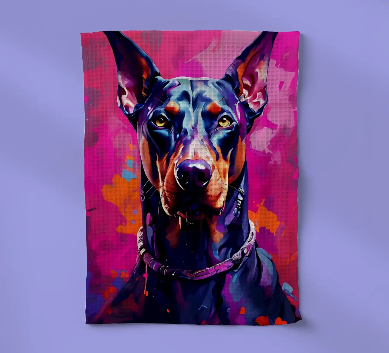 Cane, Doberman_style_H_1 canovaccio da cucina da Tierisch bunt by LK