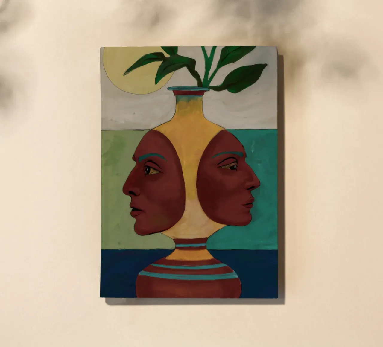 Vase mit zwei Gesichtern Notizbuch von Pale Aura