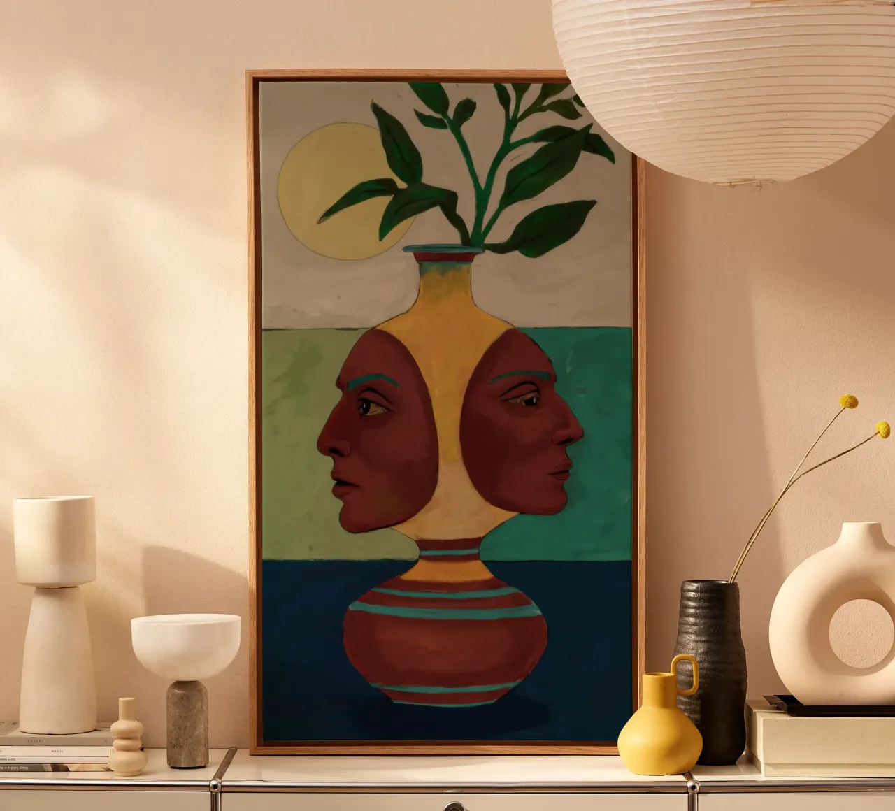 Vaso a due facce tela con Cornice a cassetta da Pale Aura