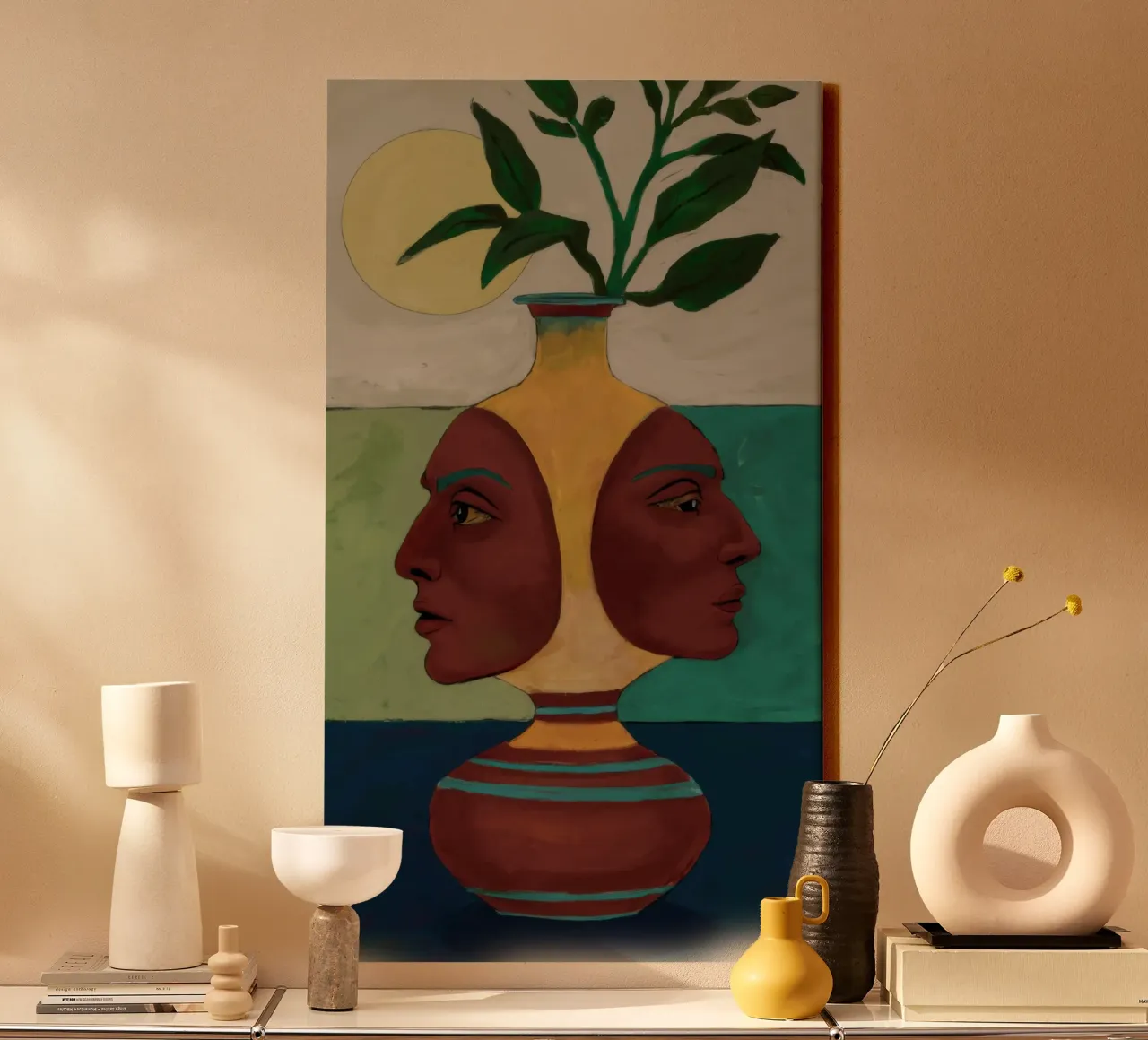 Vaso a due facce tela con Cornice a cassetta da Pale Aura