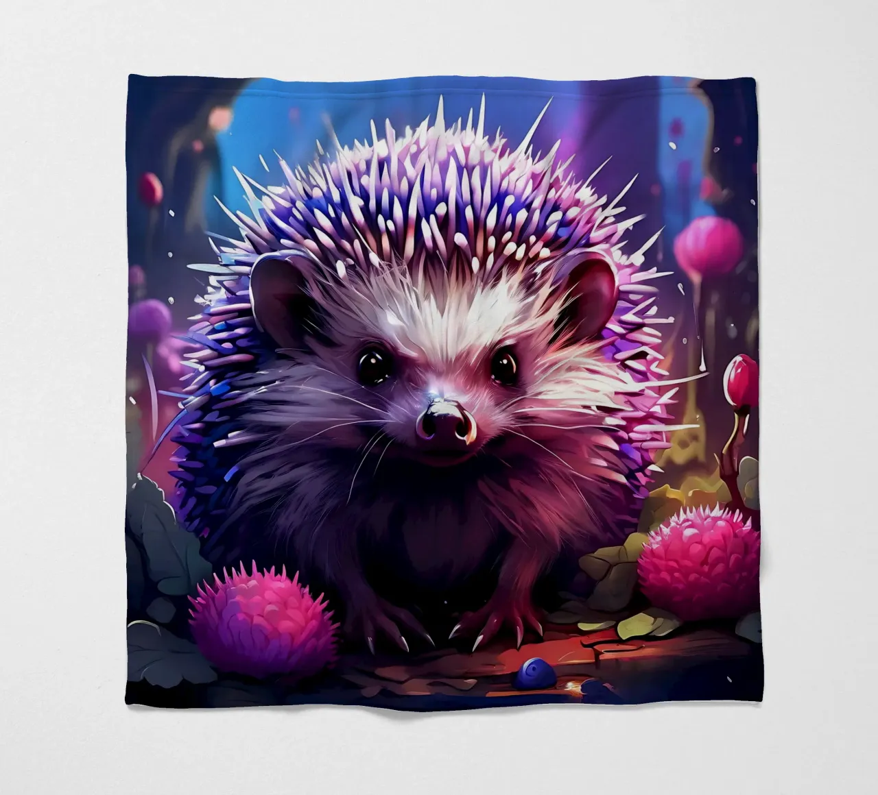 Hedgehog_style_H_1 fleece blanket by Tierisch bunt by LK