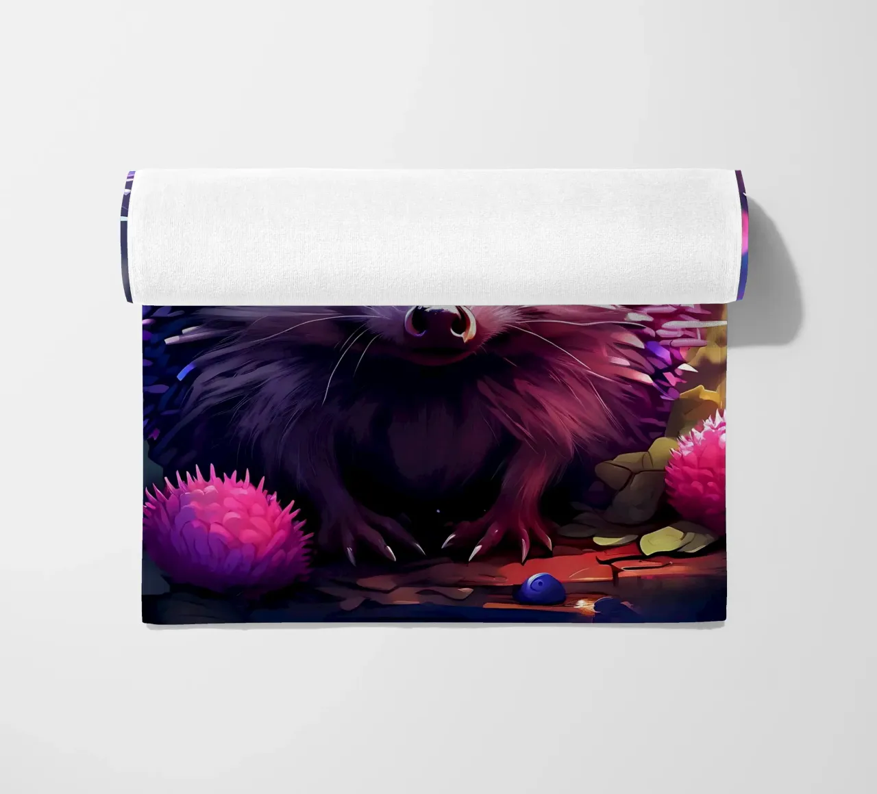 Hedgehog_style_H_1 beach towel by Tierisch bunt by LK