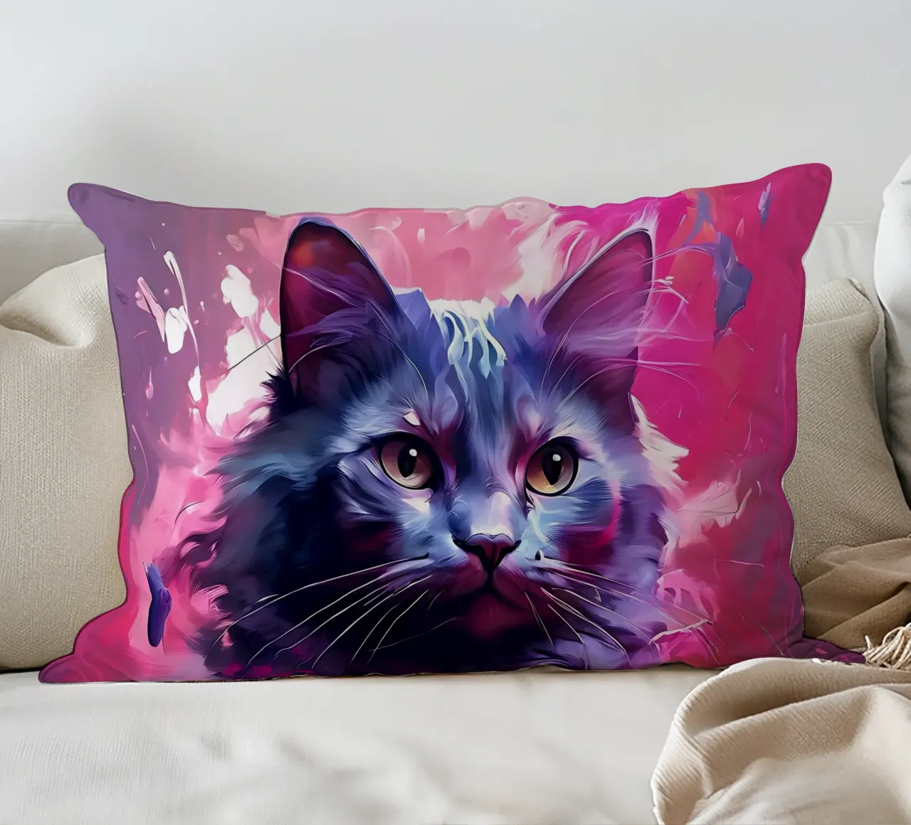 Stile_gatto_H_1 cuscino da Tierisch bunt by LK