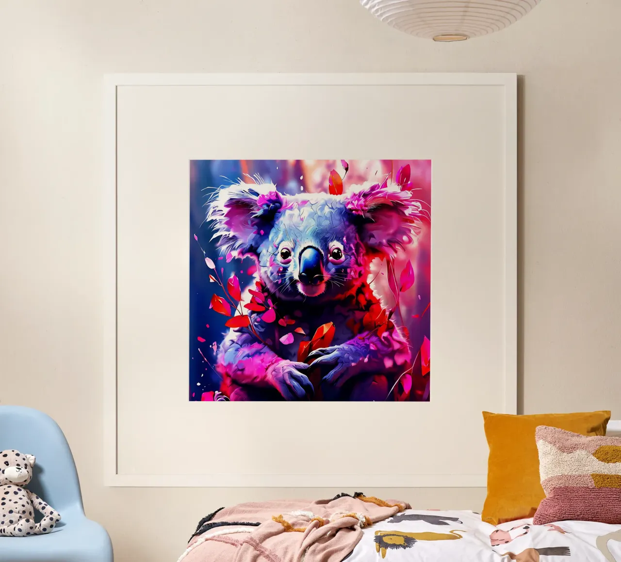 Koala_Style_H_1 poster con telaio in alluminio da Tierisch bunt by LK