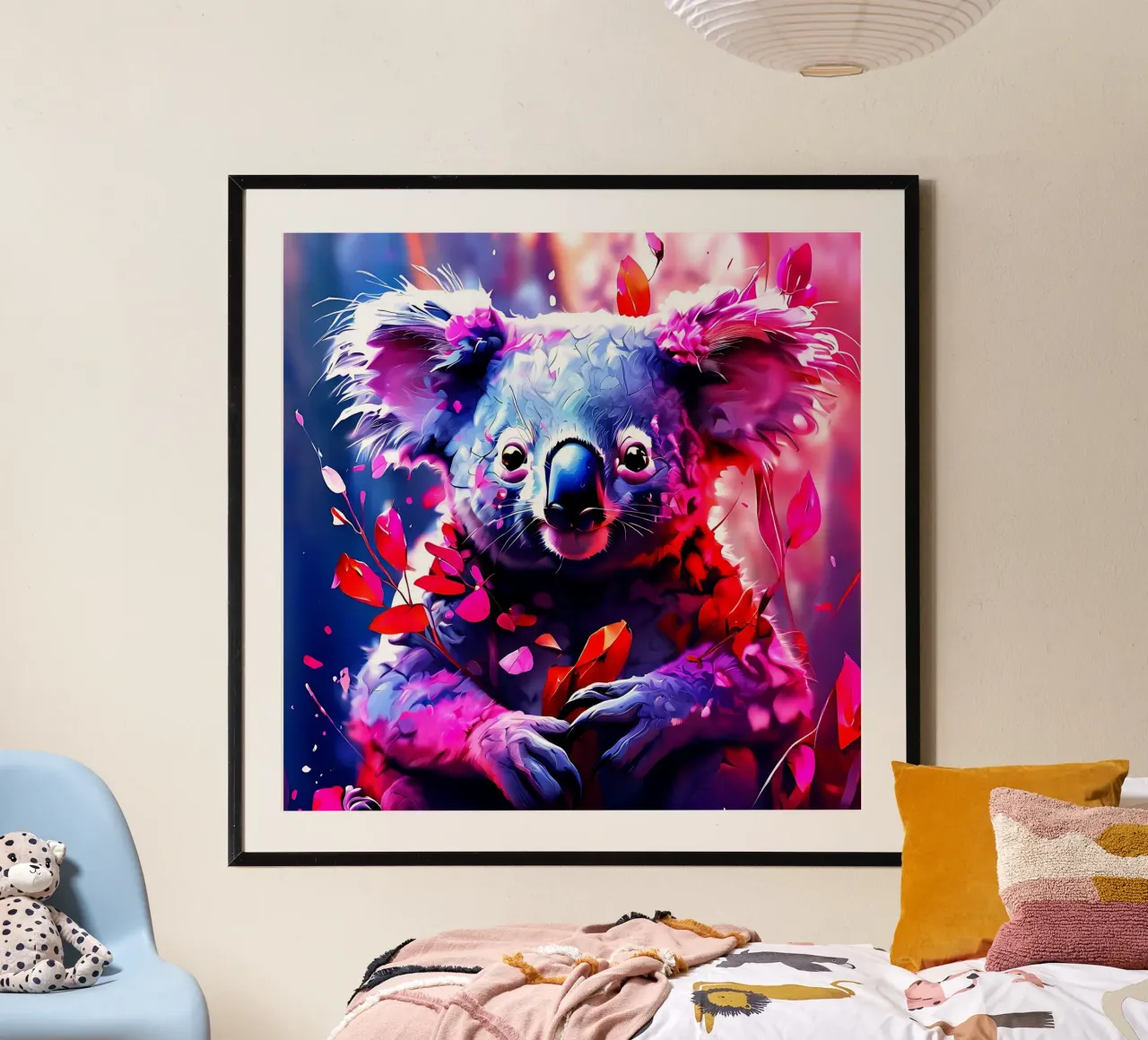 Koala_Style_H_1 poster con telaio in alluminio da Tierisch bunt by LK