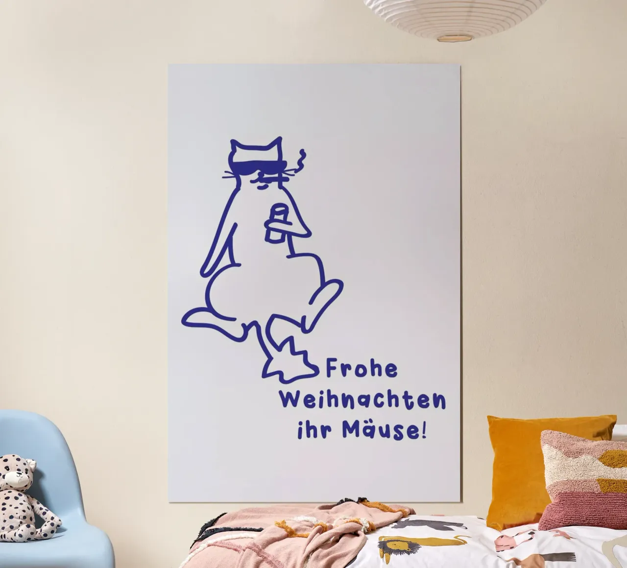 Cat poster con telaio in alluminio da XOXO Arte