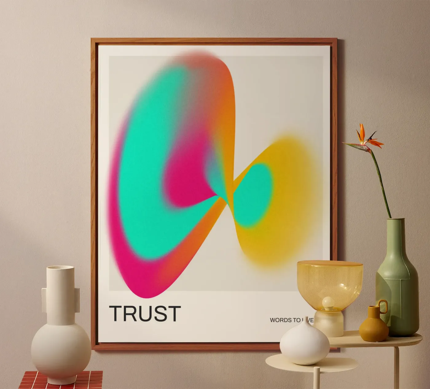 TRUST - Verloop kunstdruk forex-plaat van Artezza