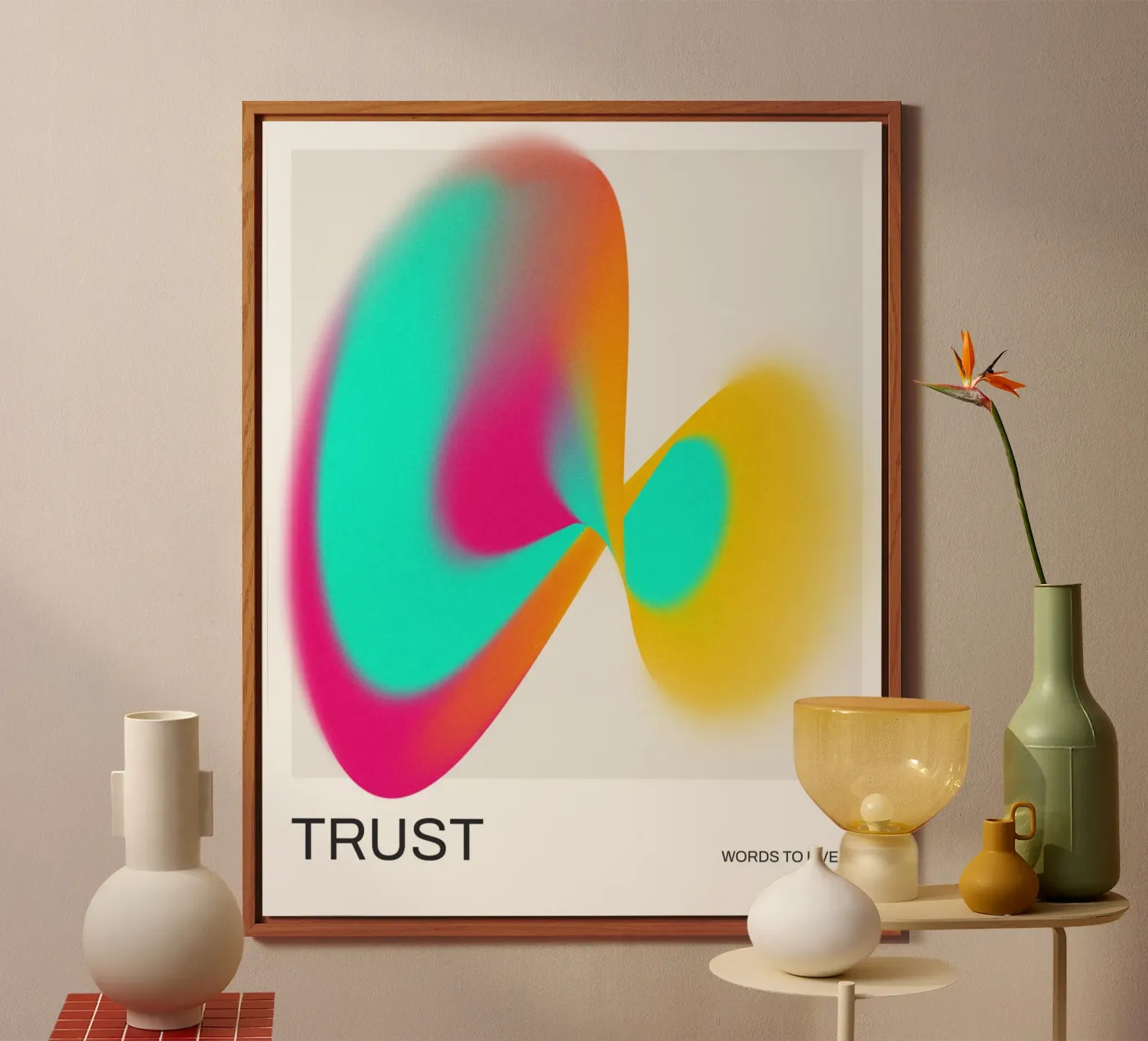 TRUST - Verloop kunstdruk forex-plaat van Artezza
